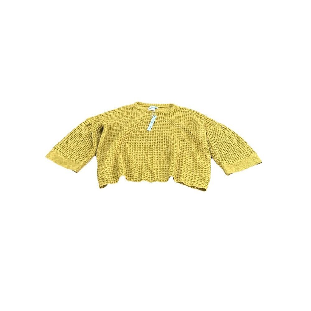 She + Sky mustard-colored chunky knit sweater Small NWT
